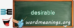 WordMeaning blackboard for desirable